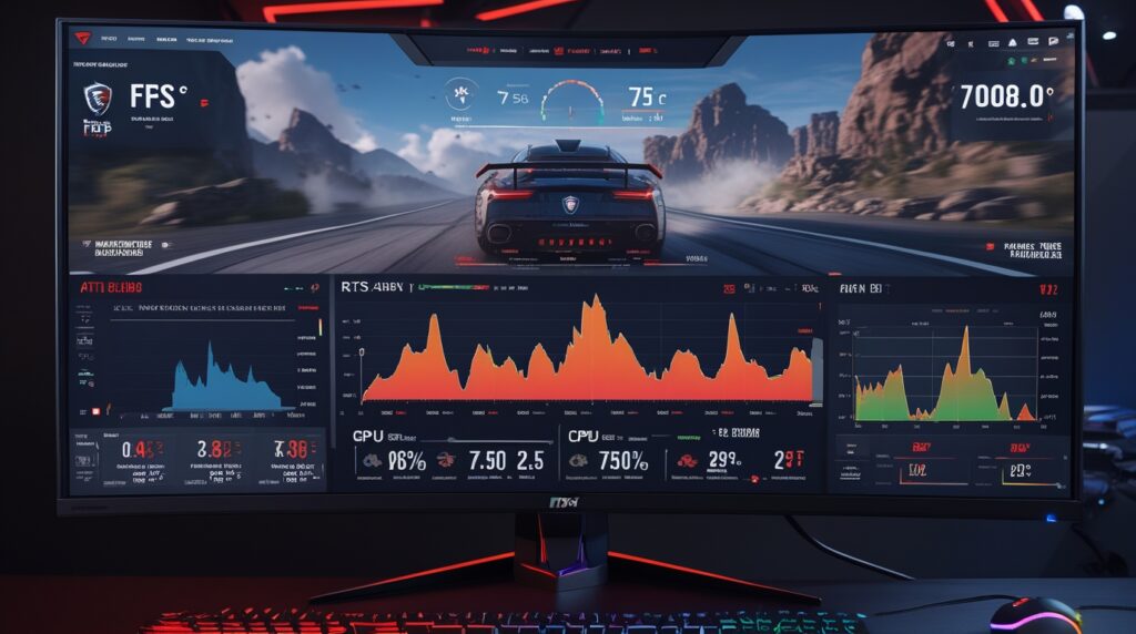 Monitor de jogos exibindo