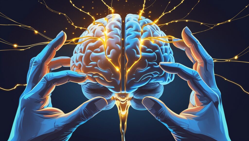 Sobreposição cerebral transparente 